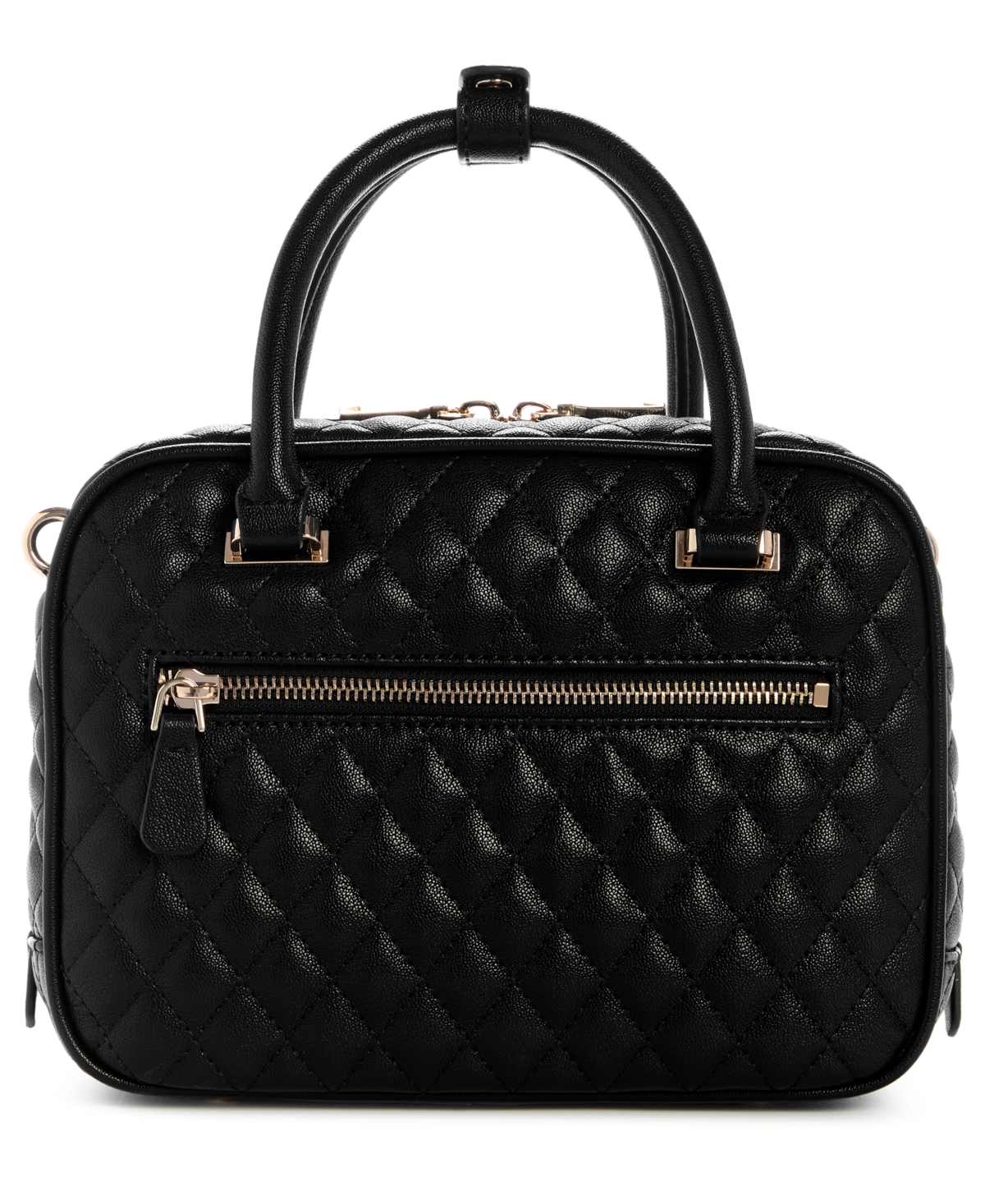 Guess Atabey Small Boxy Satchel Bag In Black