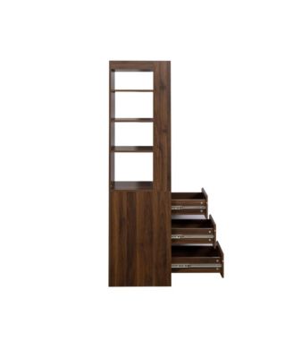 70.87" H Display Storage Cabinet with 4-Tier Shelves, 3 Side Drawers, and 4 Small Display Shelves for Home