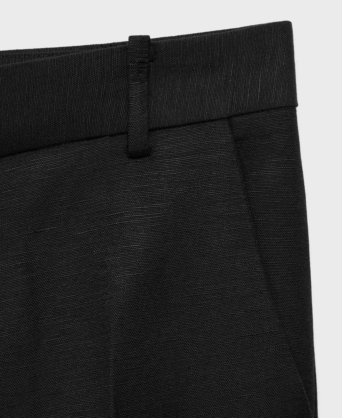 Mango Straight Leg Linen Blend Pants In Black