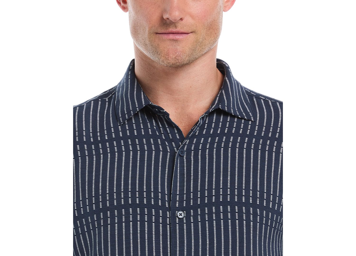 Men's Broken Stripe Print Short-Sleeve Shirt