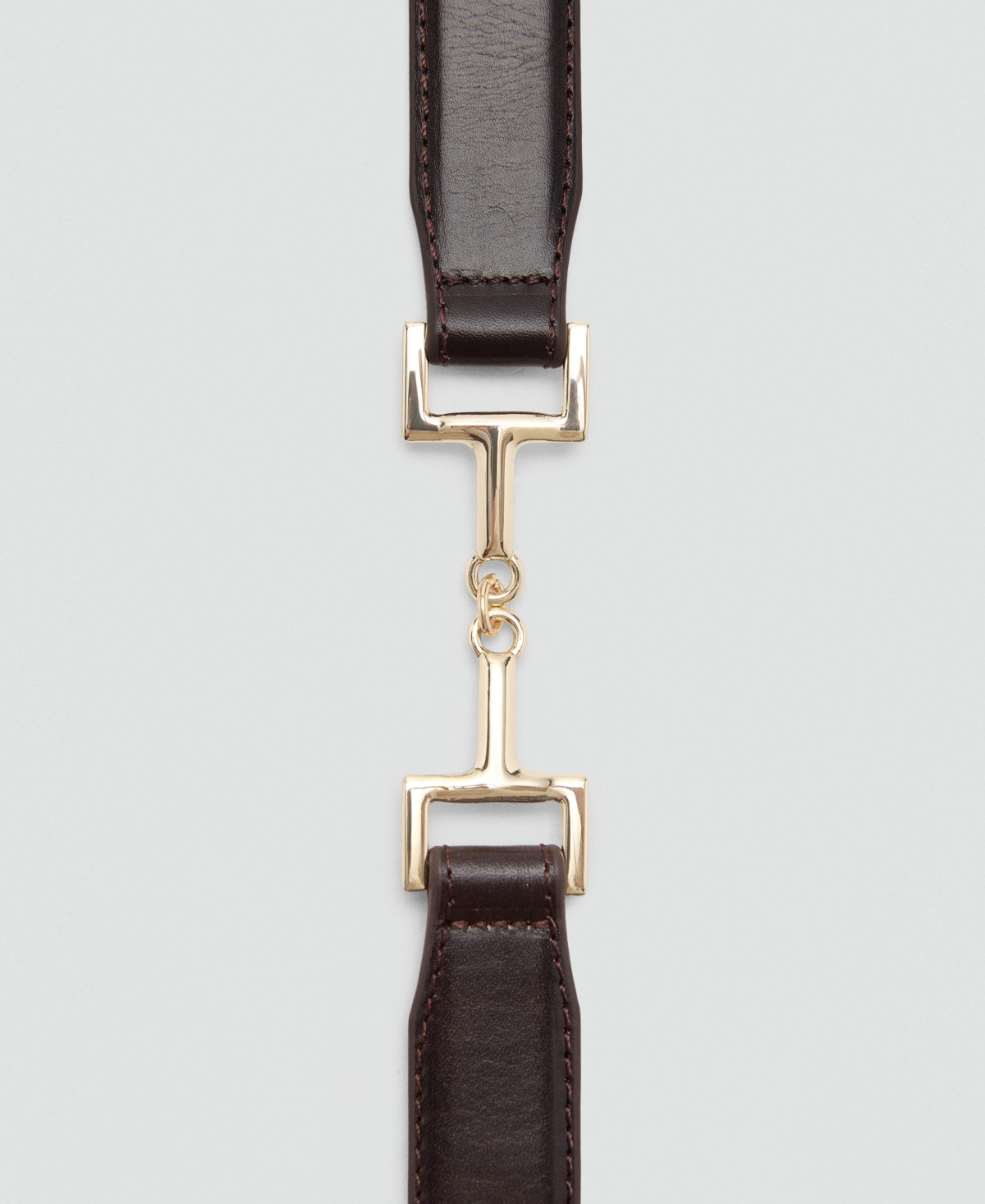 Mango Hardware Leather Belt In Brown