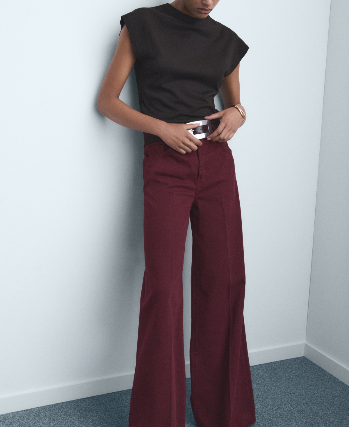 Mango Women's High-Waisted Wide-Leg Jeans