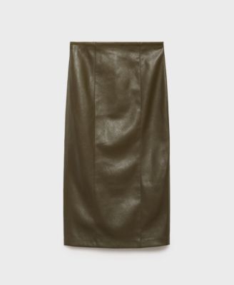 Women's Faux-Leather Pencil Skirt
