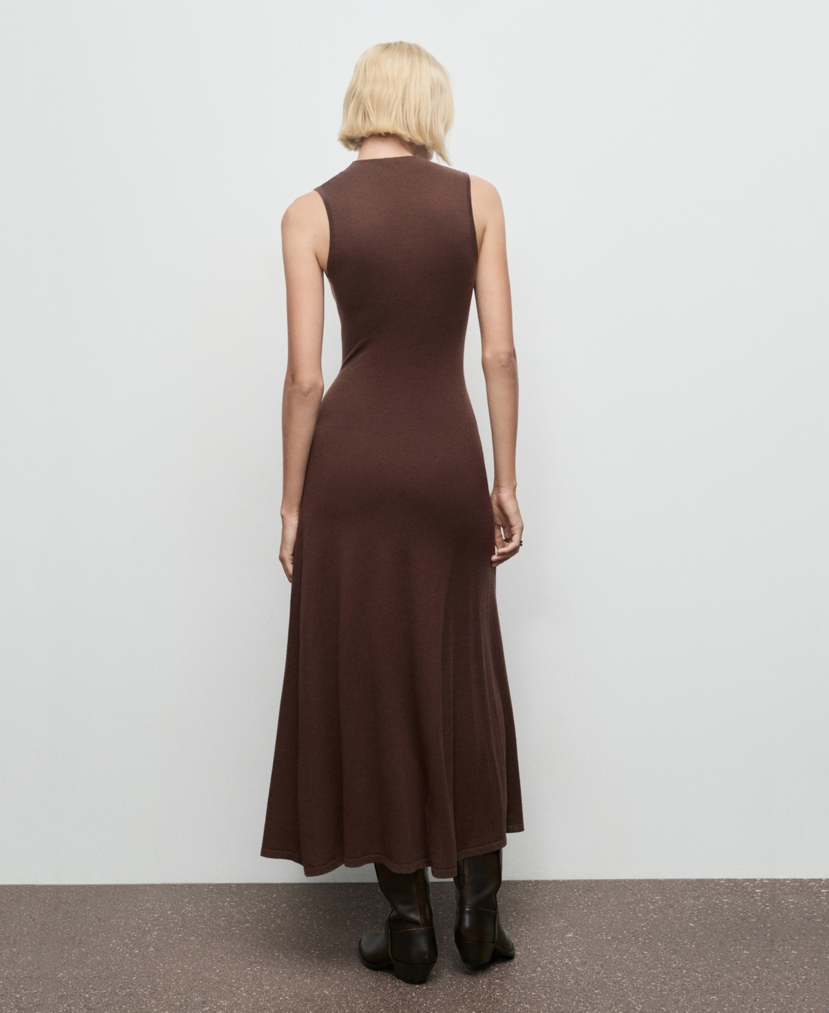 Mango Women's Perkins-Neck Knitted Dress