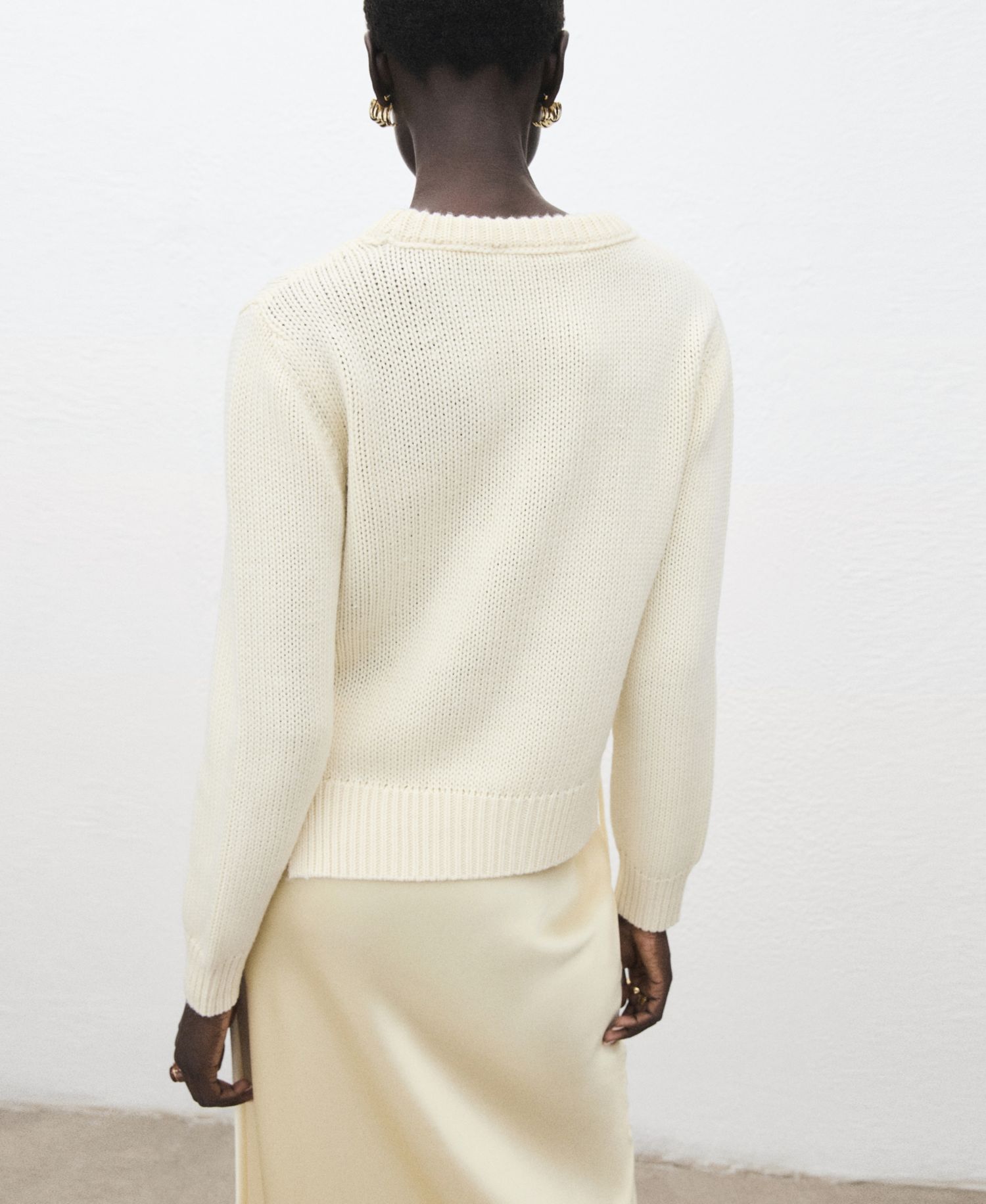Women's Tie Slits Knitted Sweater
