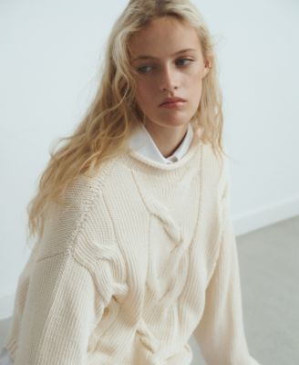 Women's Oversized Cable-Knit Sweater