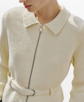 Women's Belt and Buckle Knitted Jacket