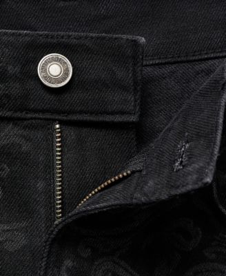 Women's Wide-Leg Paisley-Print Jeans