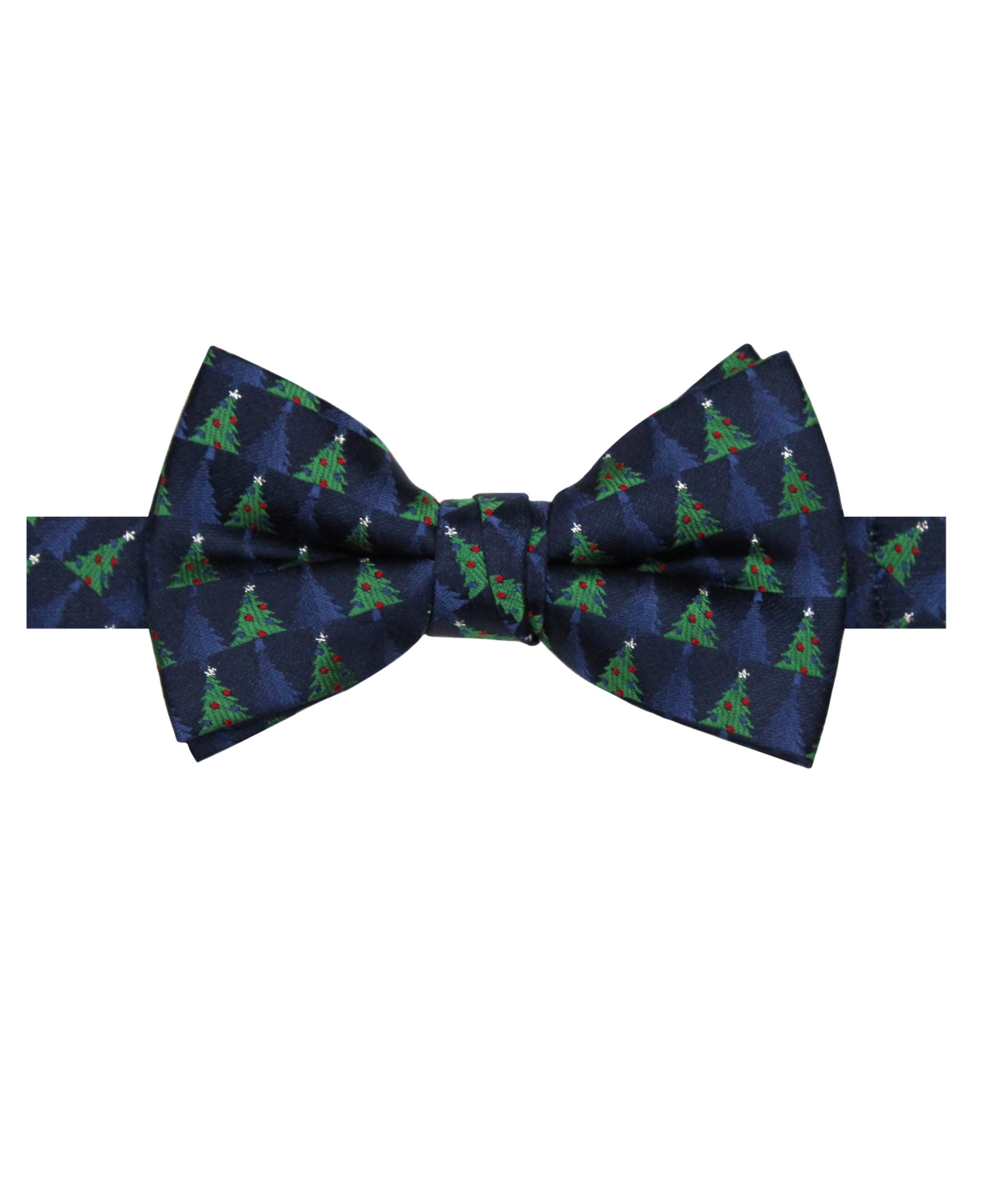 Hallmark Holiday Traditions Men's Small Tree Printed Slim Bow Tie In Blue