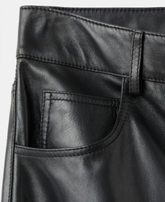 Women's Leather Straight-Leg Pants