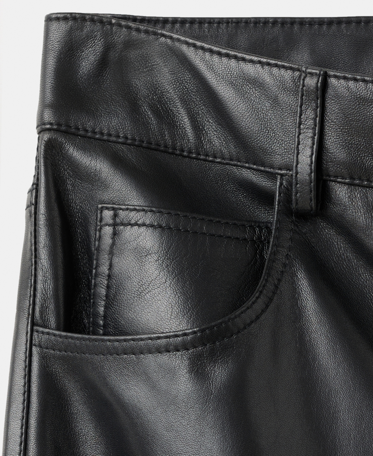 Mango Women's Leather Straight-Leg Pants