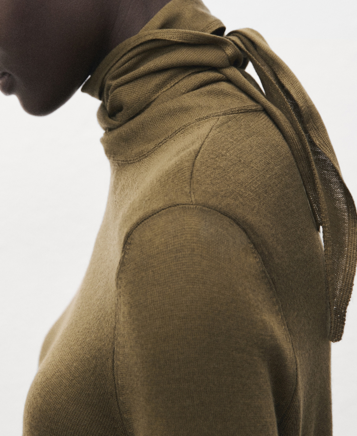 Mango Women's Knot Turtleneck Sweater In Green