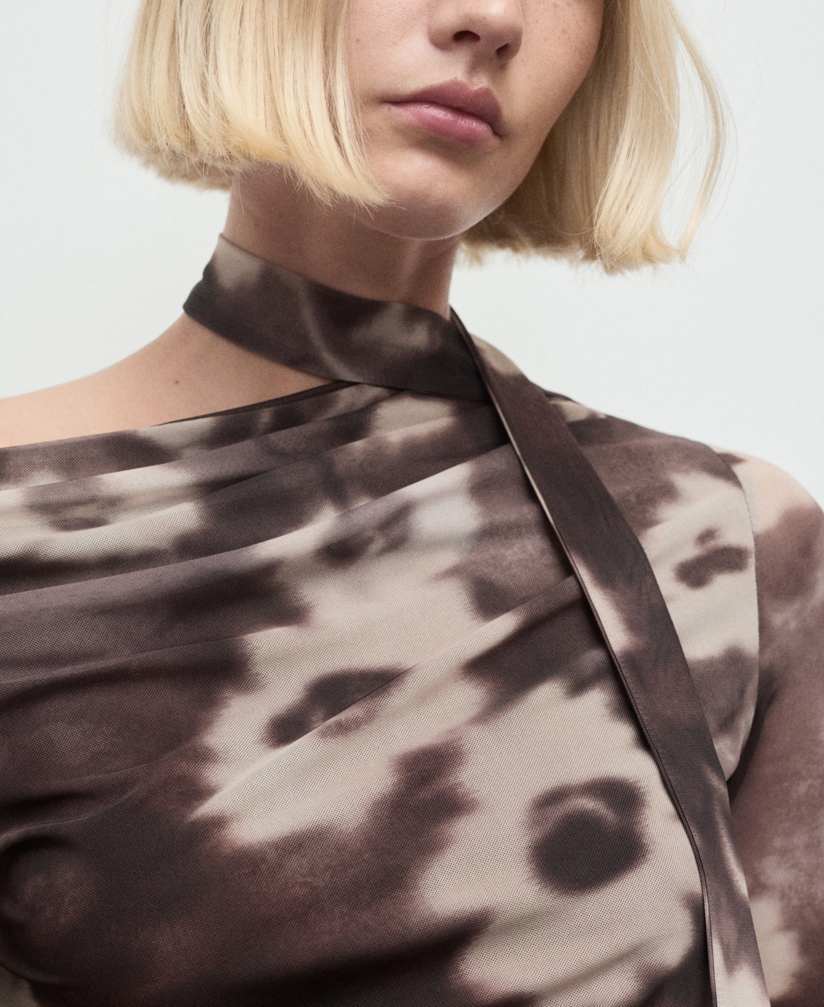 Mango Women's Floral Scarf T-shirt In Brown