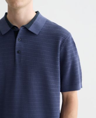 Men's Structured Knitted Regular-Fit Polo Shirt