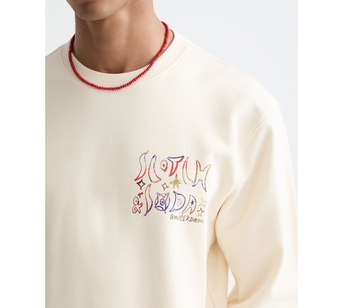 Scotch & Soda Men's Front and Back Artwork Pull-Over Sweatshirt