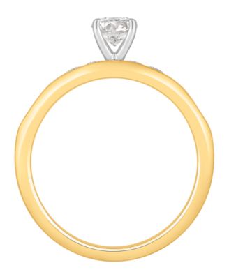 Diamond Solitaire Plus Engagement Ring (1 ct. t.w.) in 14k Two-Tone Gold