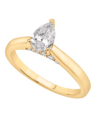 GIA Certified Diamonds - Diamond Pear Engagement Ring (1 ct. t.w.) in 14K Yellow Gold