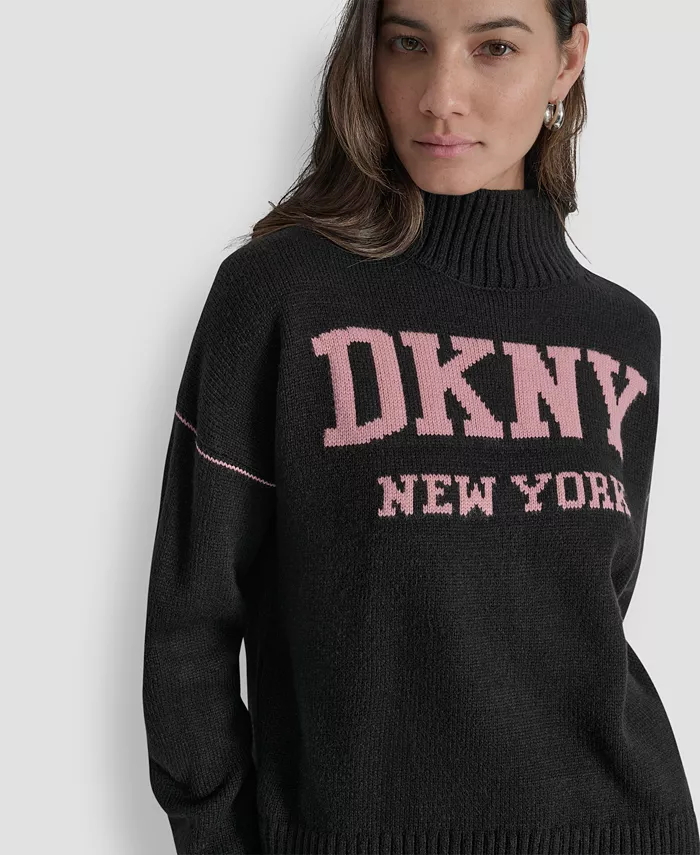 Women's Intarsia Logo Turtleneck Sweater - thumbnail 8