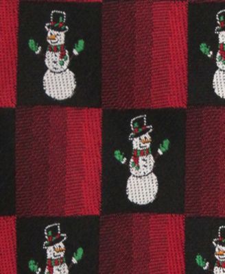 Men's Snowman and Square Slim Tie