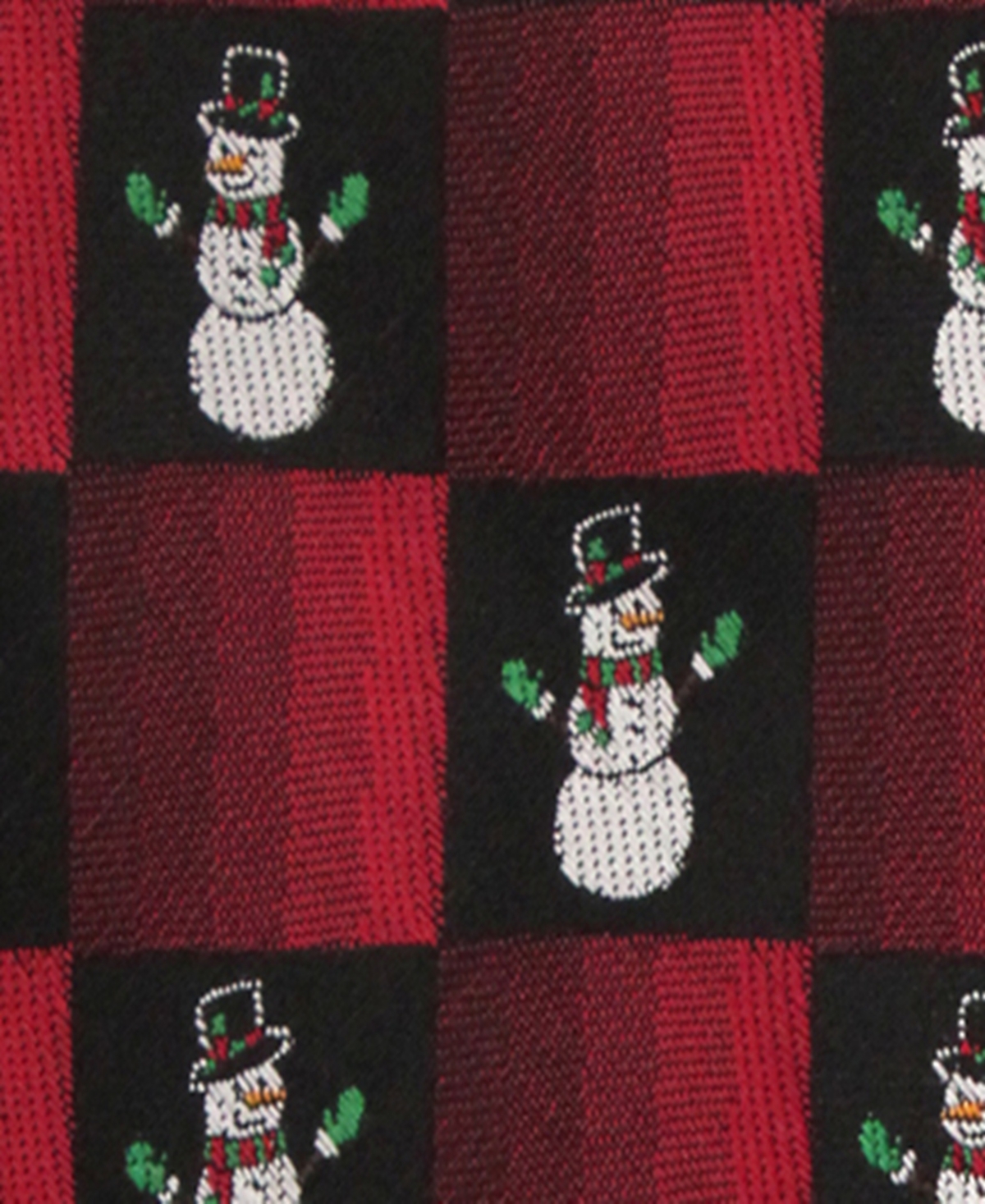 Hallmark Holiday Traditions Men's Snowman And Square Slim Tie In Black