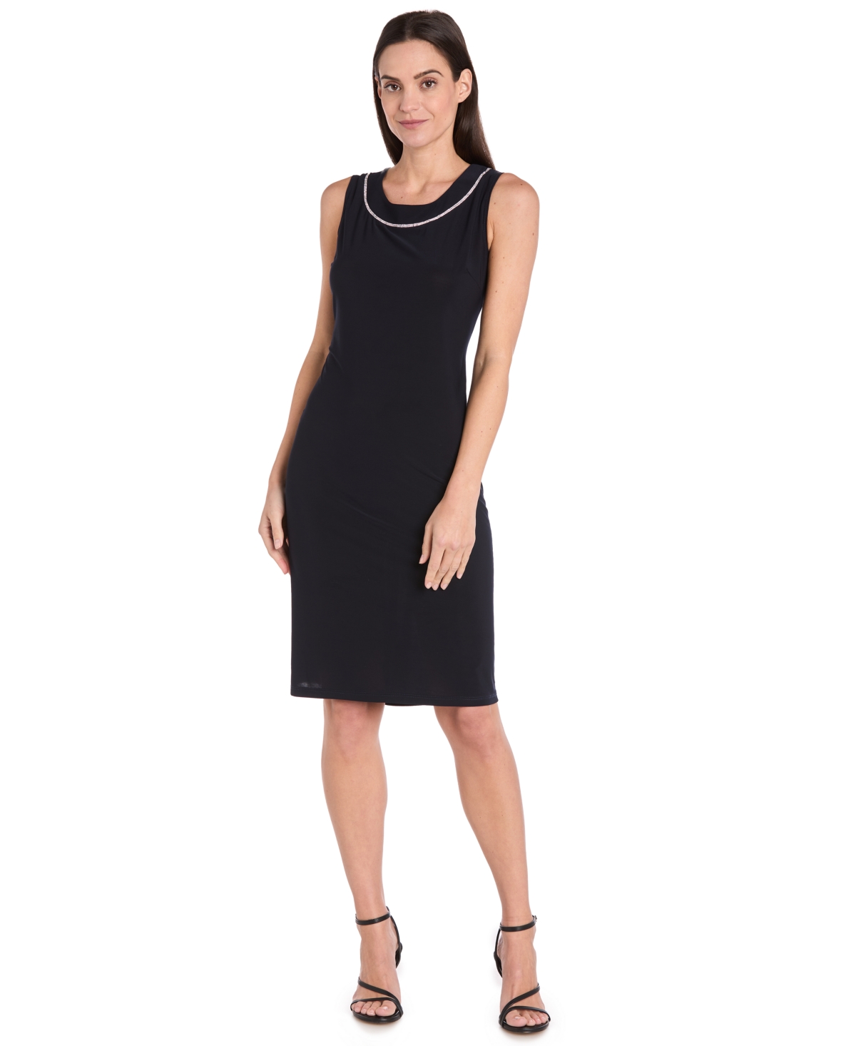 R & M Richards Women's 2-piece Rhinestone Trim Detail Jacket Dress In Multi