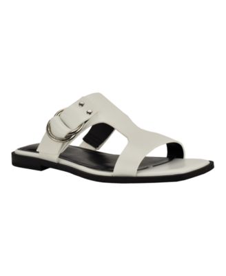 Calvin Klein - Women's Meritt Leather Slip-On Sandals
