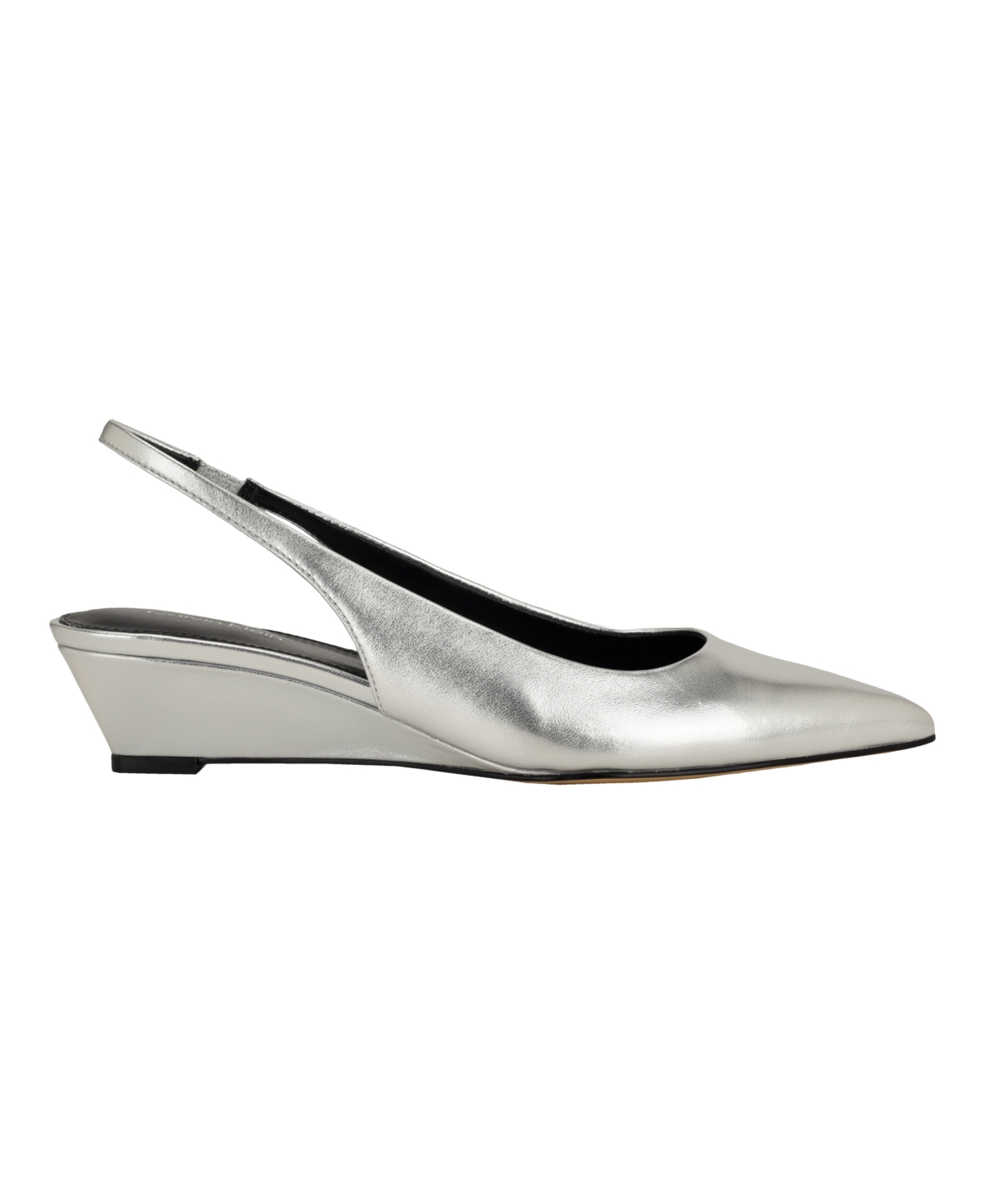Calvin Klein Mavalyn Slingback Pointed Toe Wedge Pump In Metallic