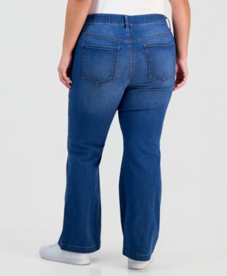 Plus Size Pull-On Shaping High-Rise Bootcut Jeans, Macy's Exclusive