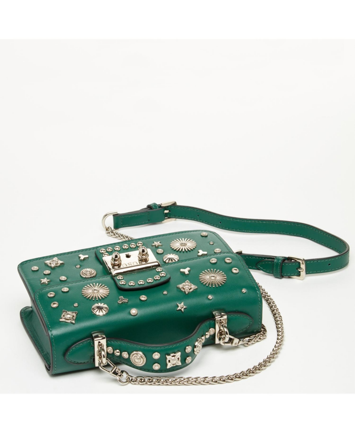 Susu Small Leather Crossbody Bag Studded Purse Top Handle Structured Handbag