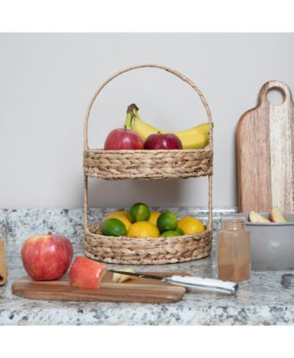 Water Hyacinth 2-Tier Tray, Natural