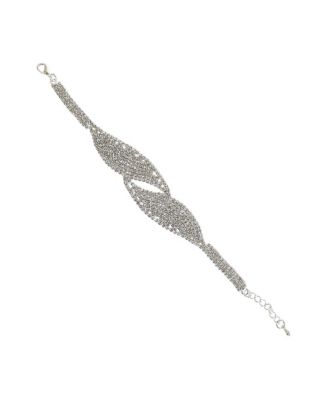 Women's The Swirl-Bling Statement Bracelet - Crystal Silver