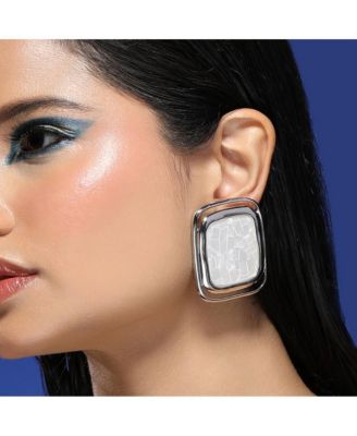 Women's The Moziac-Quad Statement Earrings - Metallic Silver