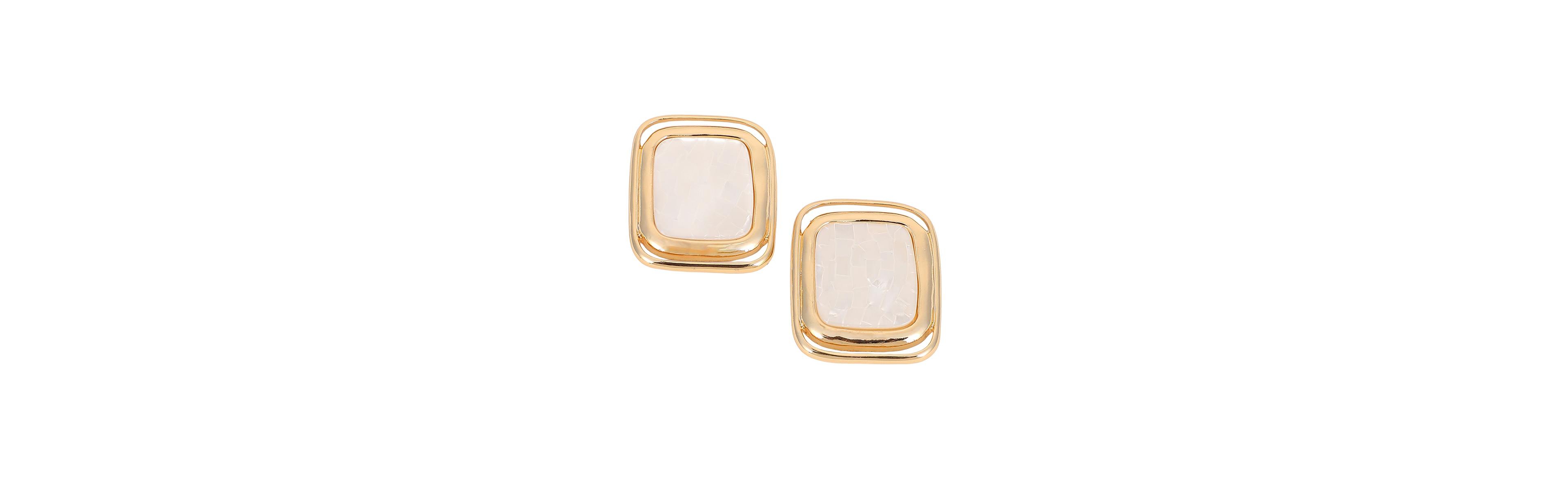 Sohi Gold Mozaic Quad Statement Earrings