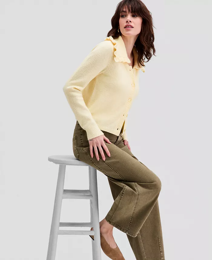Women's Ruffled-Collar Cardigan - thumbnail 5