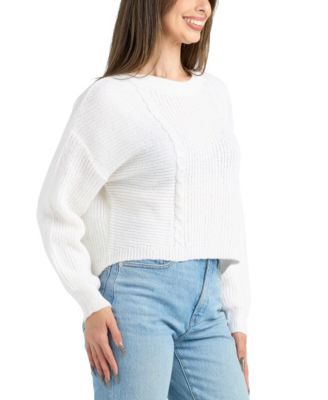 Women's Crew Neck Cropped Sweater