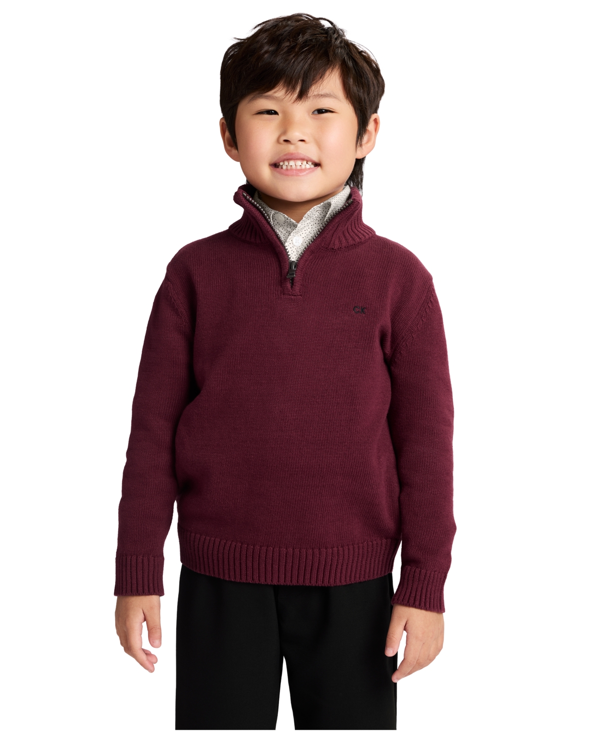 Calvin Klein Boys 2T-7 Long-Sleeve Sweater, Shirt and Pants, 3-Piece Set