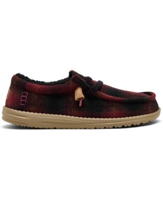 Men's Wally Cozy Plaid Slip-On Casual Moccasin Sneakers from Finish Line
