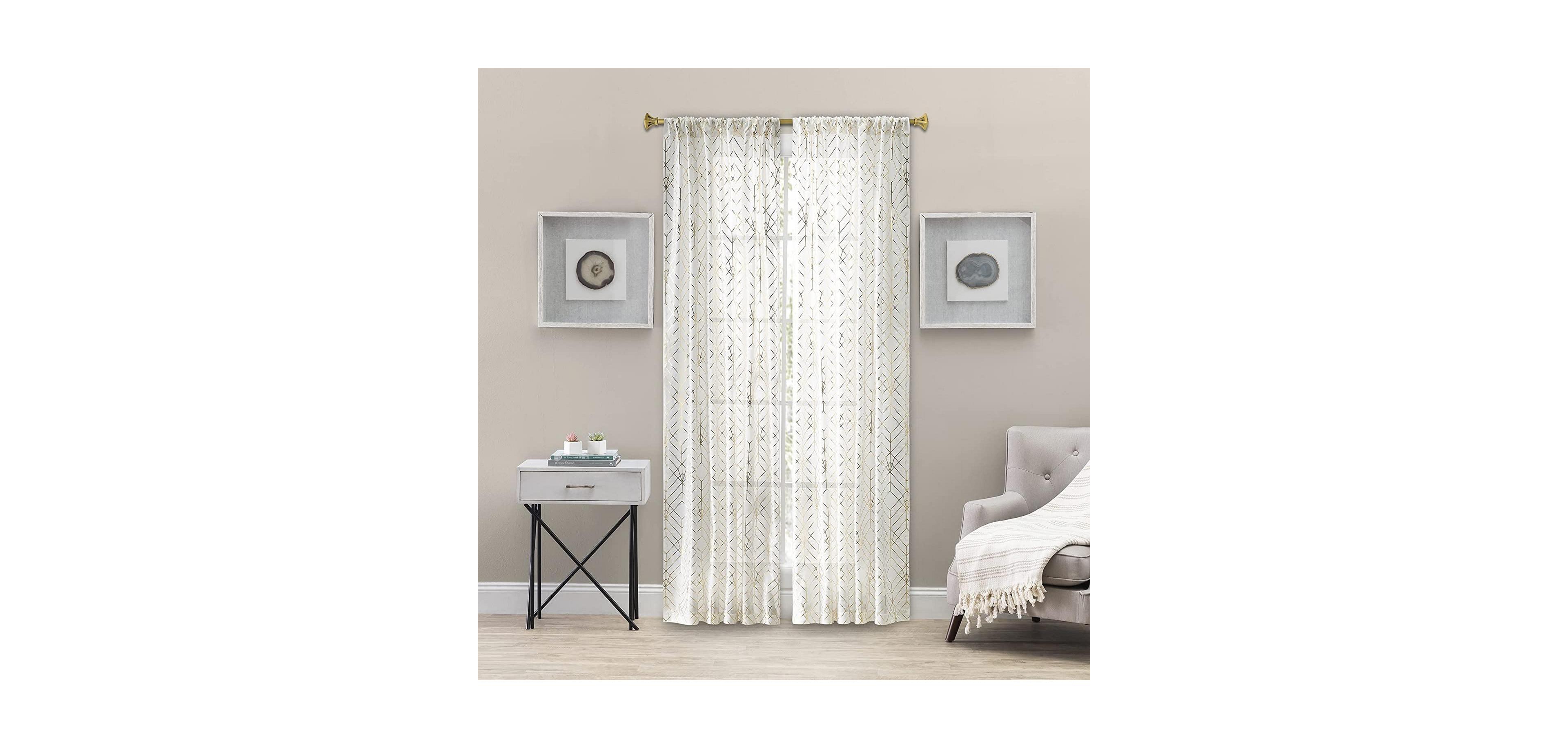 Ellis Curtain Deco Crushed Taffeta Rod Pocket Tailored Panel