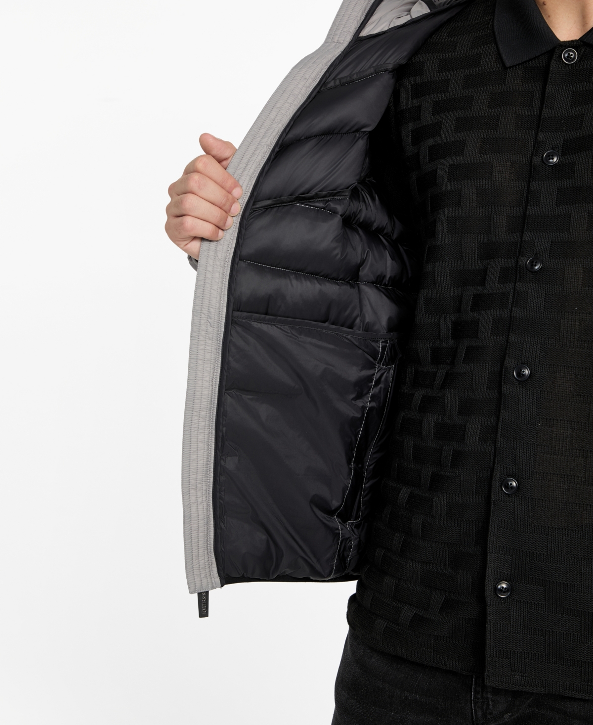 Guess Men's Color-block Puffer Jacket In Gray