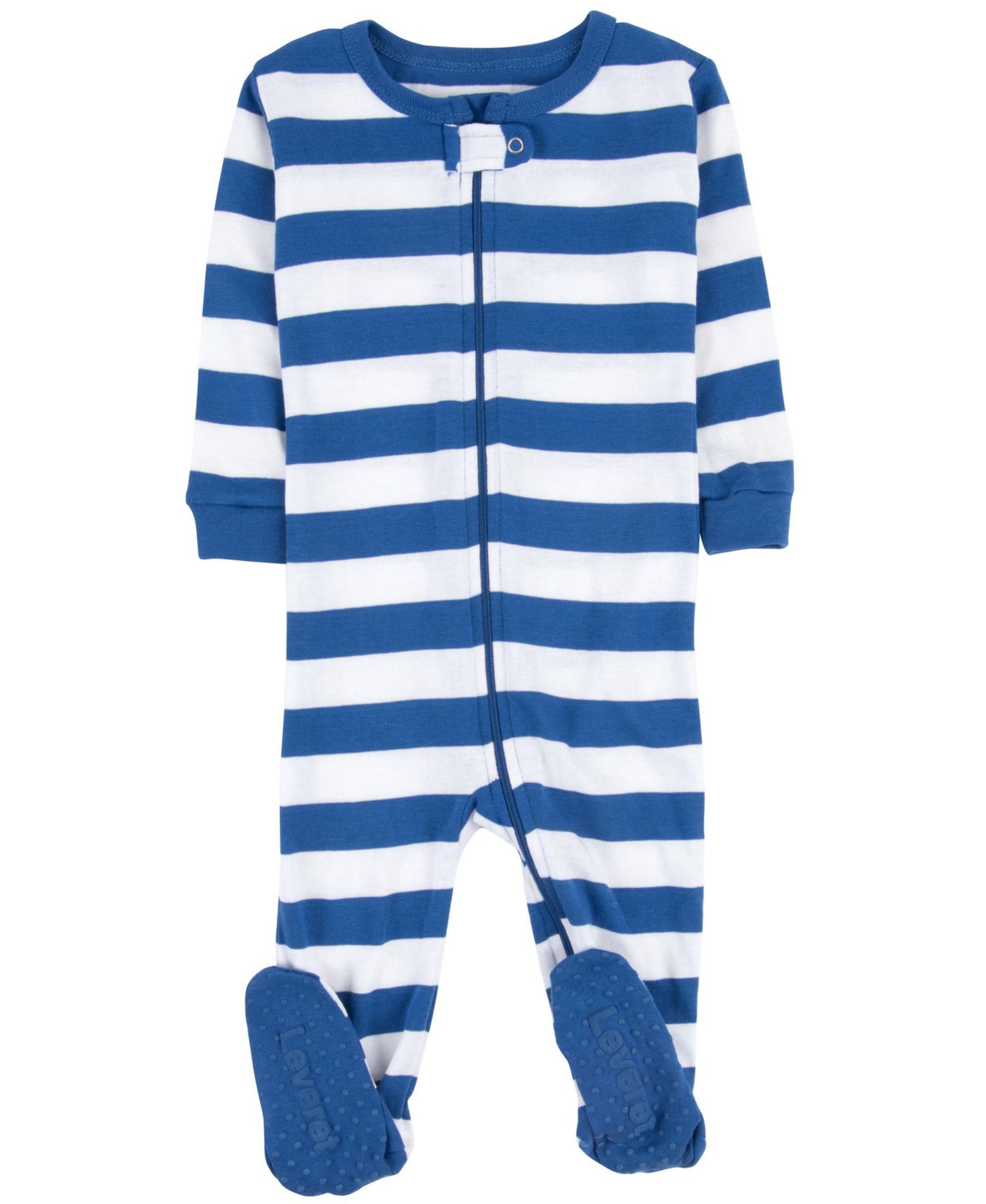 Baby Footed Cotton Striped Holiday Pajamas