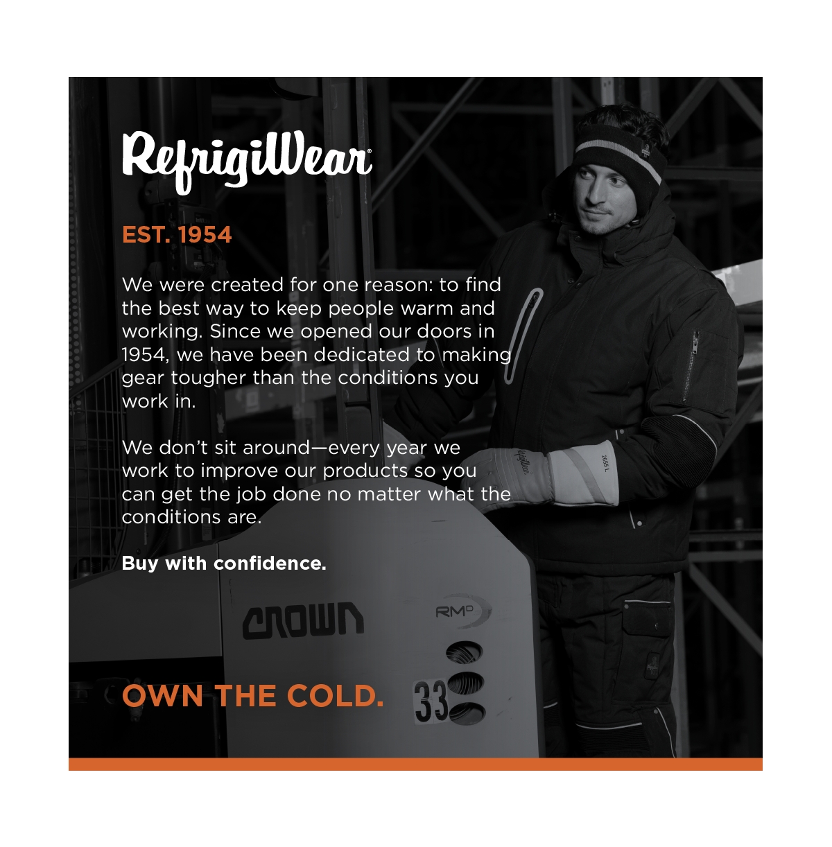 RefrigiWear Men's 54 Gold Hooded Utility Jacket - Insulated, Waterproof, and Durable Workwear
