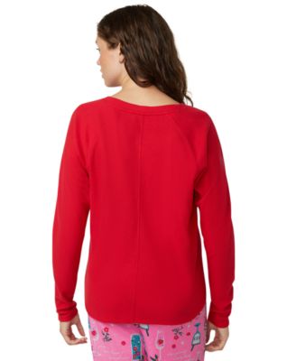 Women's Solid Long-Sleeve Crewneck Pajama T-Shirt