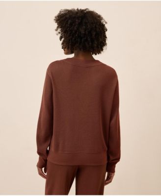 Women's Thermal Waffle Henley Pullover