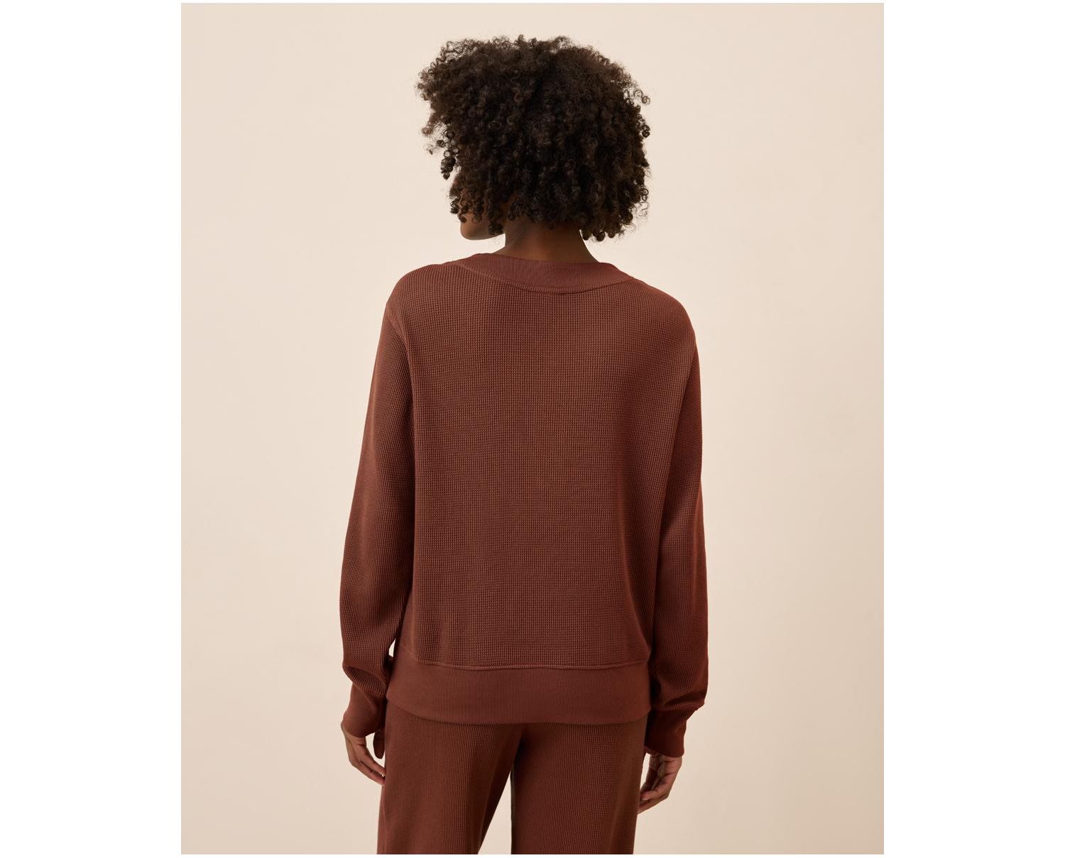 Women's Thermal Waffle Henley Pullover