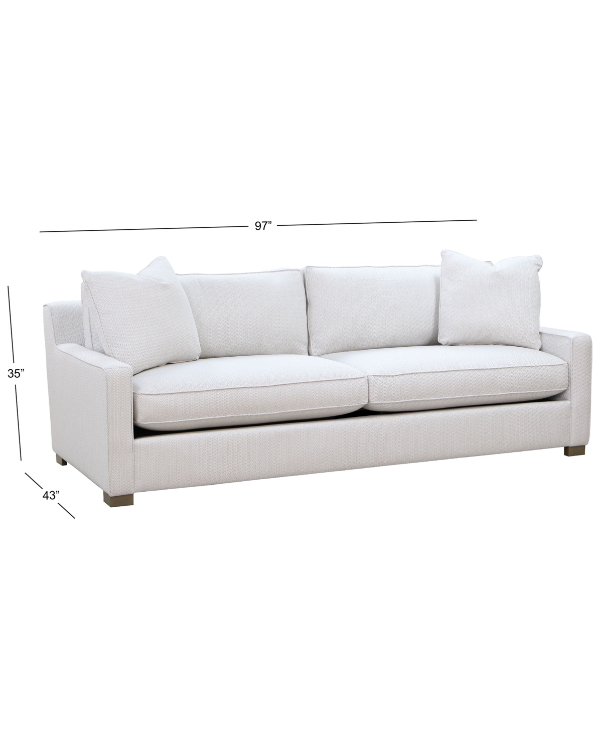 Macy's Stacia 97" Fabric Deep Seated Sofa In Neutral