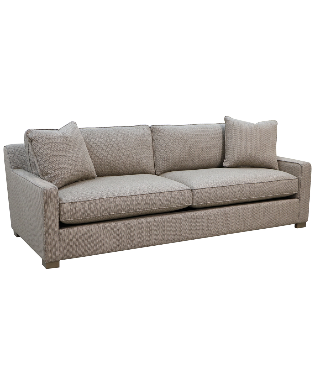 Macy's Stacia 97" Fabric Deep Seated Sofa In Brown