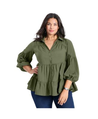 Women's Plus Size Amari Tiered Tunic Shirt