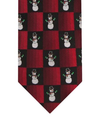 Men's Snowman and Square Slim Tie