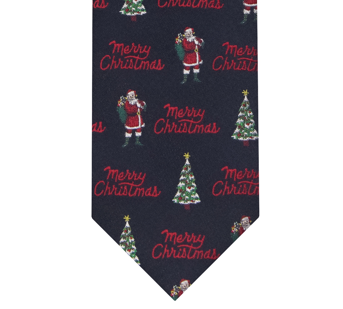 Hallmark Holiday Traditions Men's Christmas Santa Slim Tie In Blue