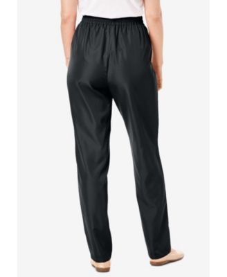 Plus Size Tall Woven Hassle-Free Pull-On Pants